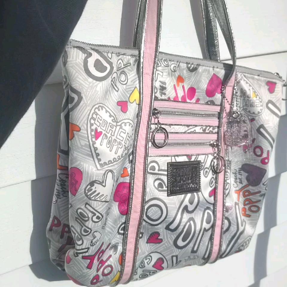 Coach Graffiti Poppy Glam Hearts Tote Shoulder Bag Purse RARE 14635 Multic  | eBay