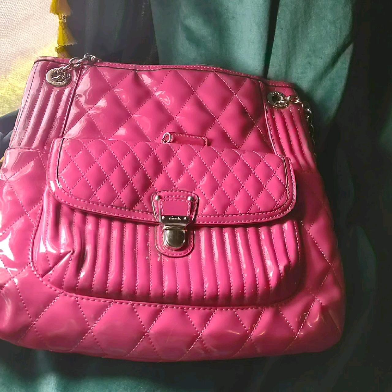 Coach Poppy Quilted Leather Slim Tote Pink glossy | Depop
