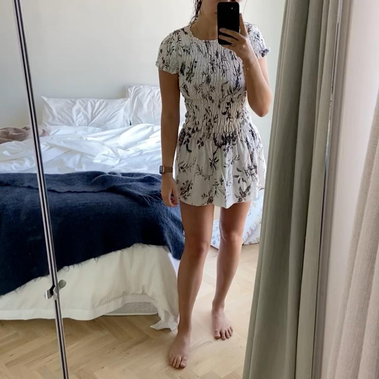 ganni floral print georgette dress