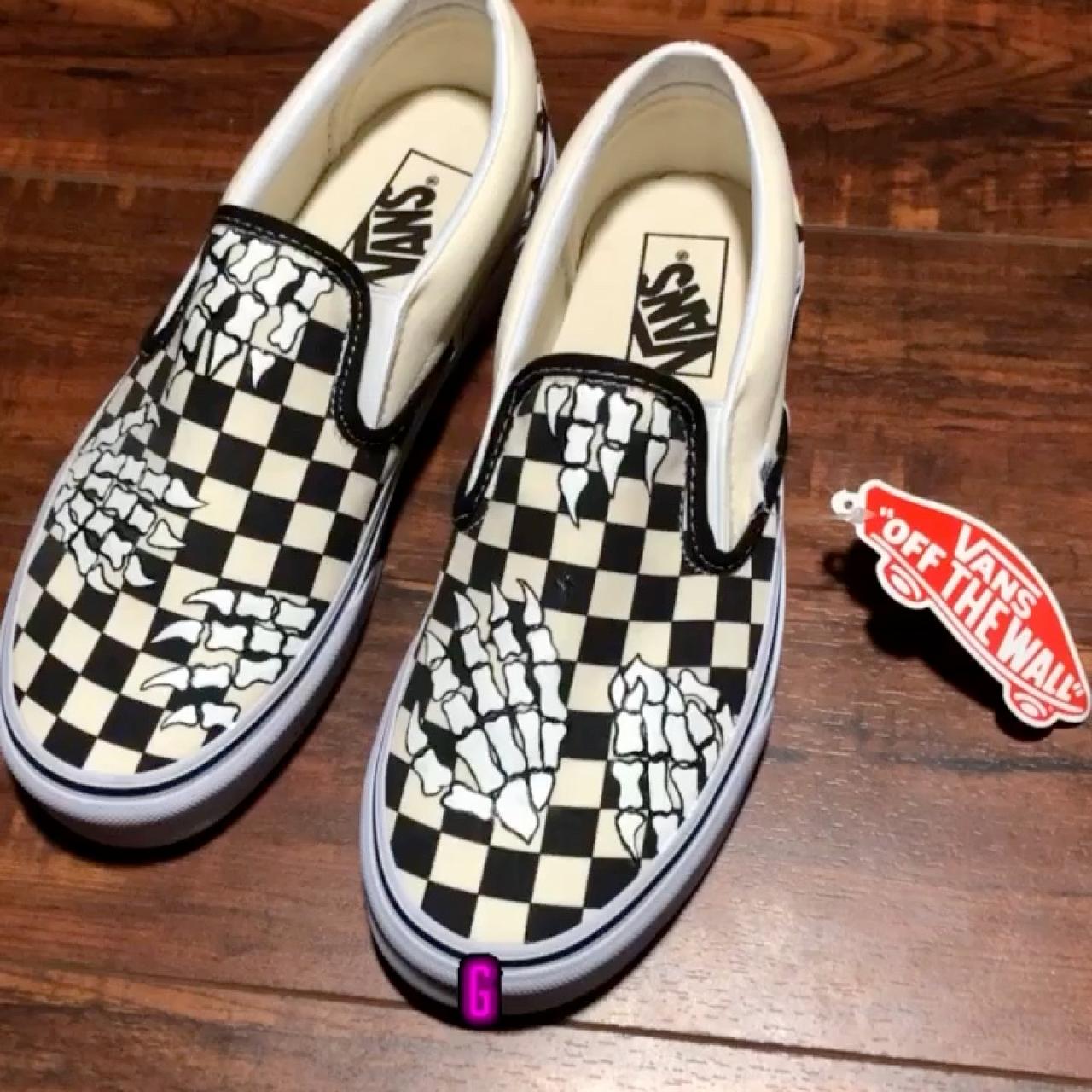 Pink Checkered Vans ~ ~ Custom pink checkered - Depop