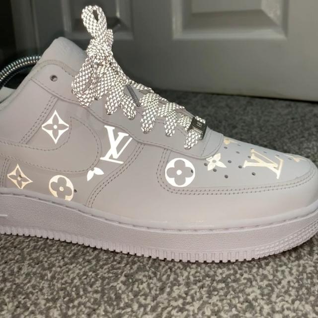 3M reflective custom LV Nike Air Force 1 (adult - Depop
