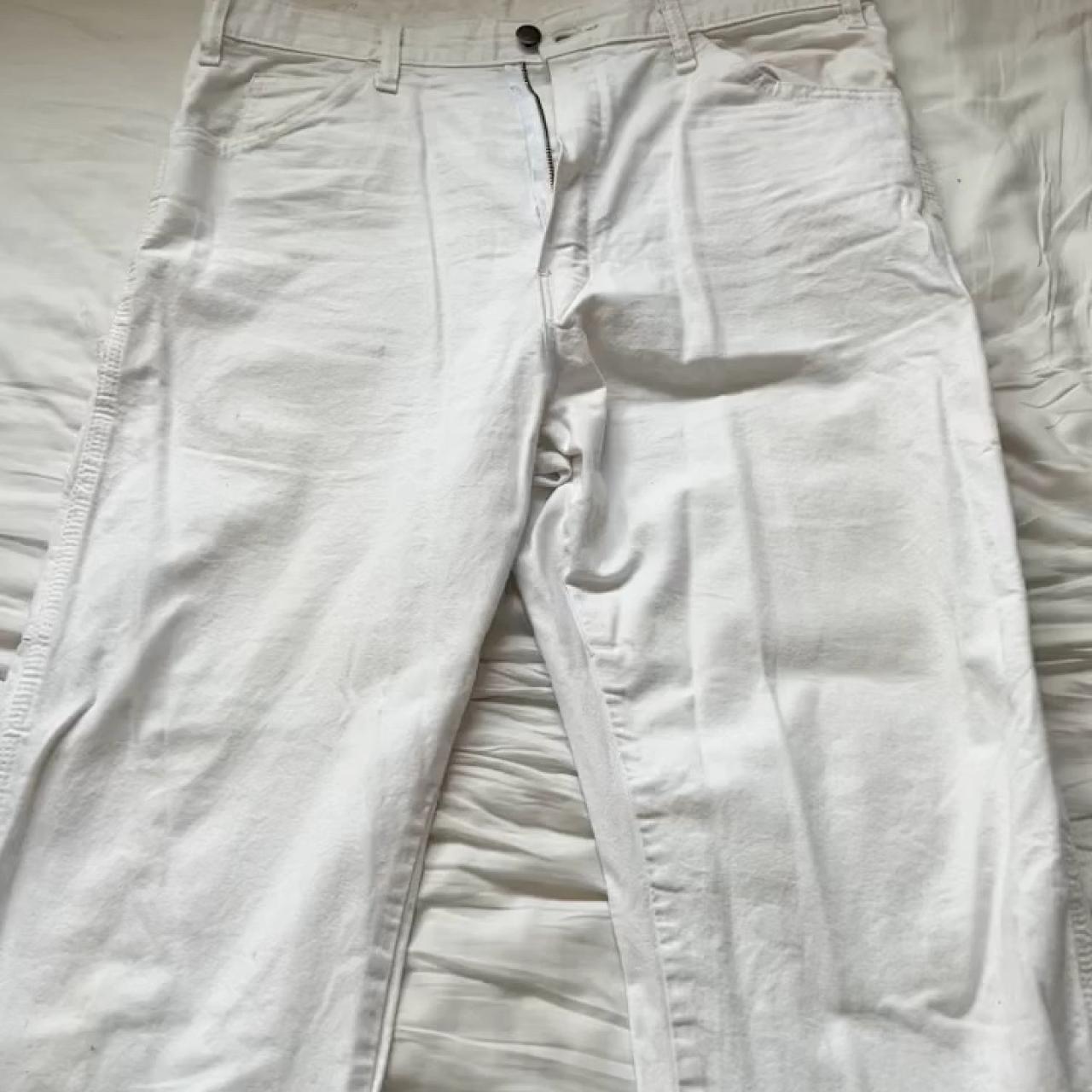 Vintage White Dickies Pants. Does have a few marks... - Depop