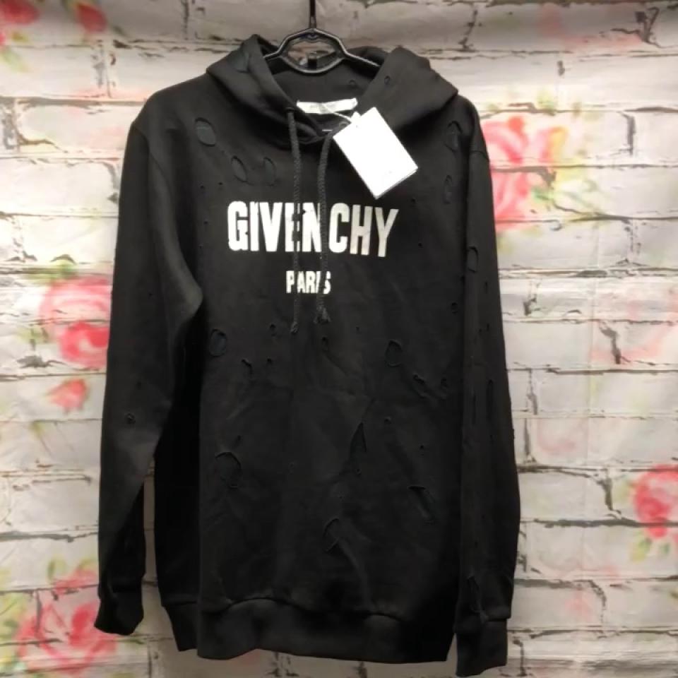 givenchy destroyed hoodie black