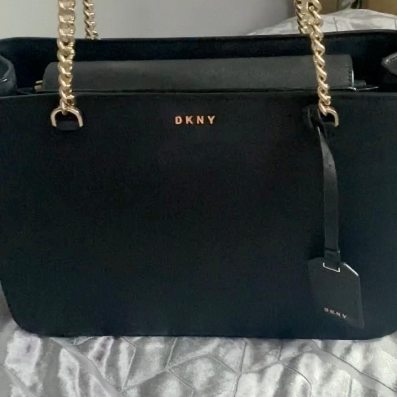 Dkny saffiano leather bag with gold hardware Bought - Depop