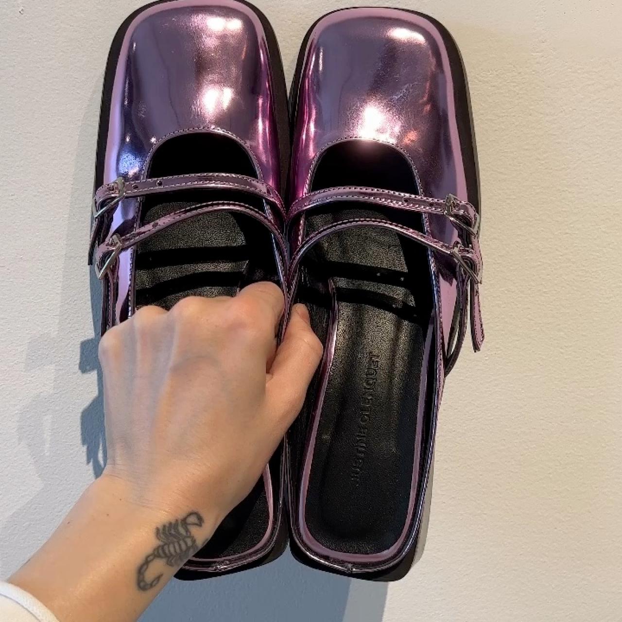 Justine Clenquet Purple Leather Andie Mules Size 8 | Depop