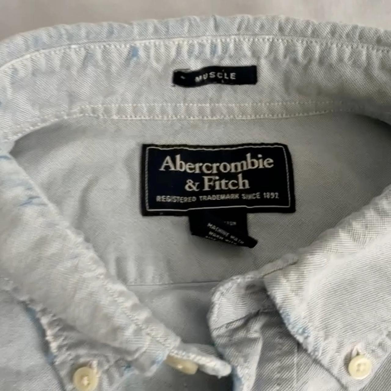 Vintage Y2K Abercrombie & Fitch Baby Blue Shirt... - Depop