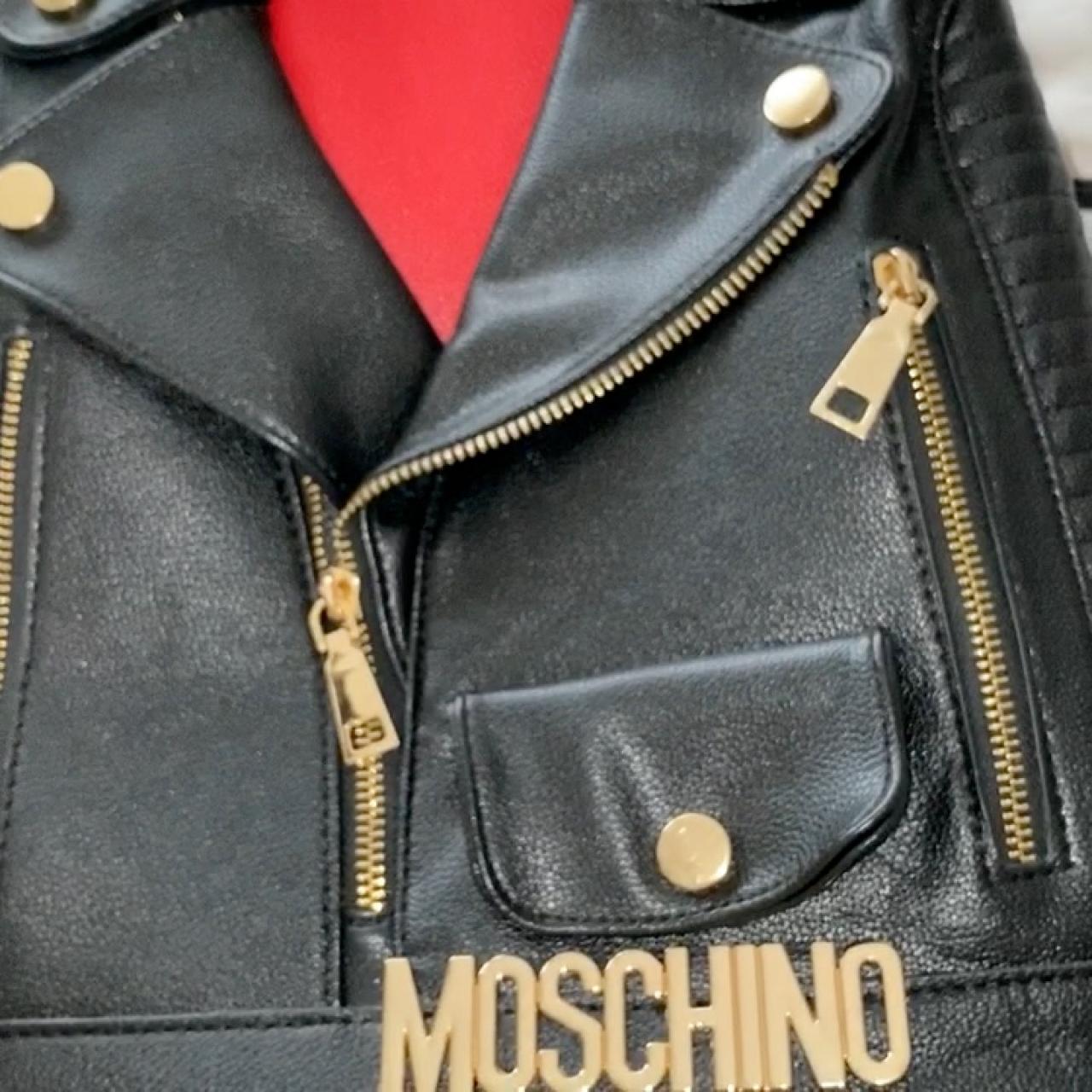 moschino biker jacket backpack