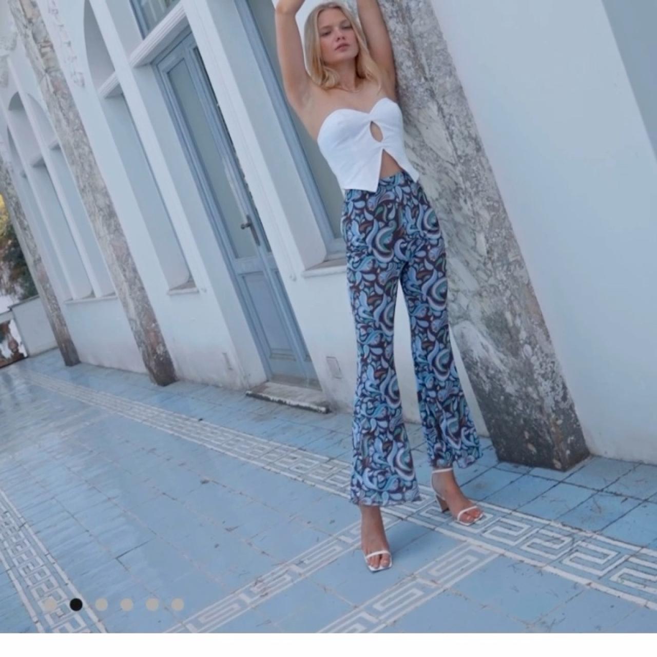Glassons retro floral mesh flare pants 