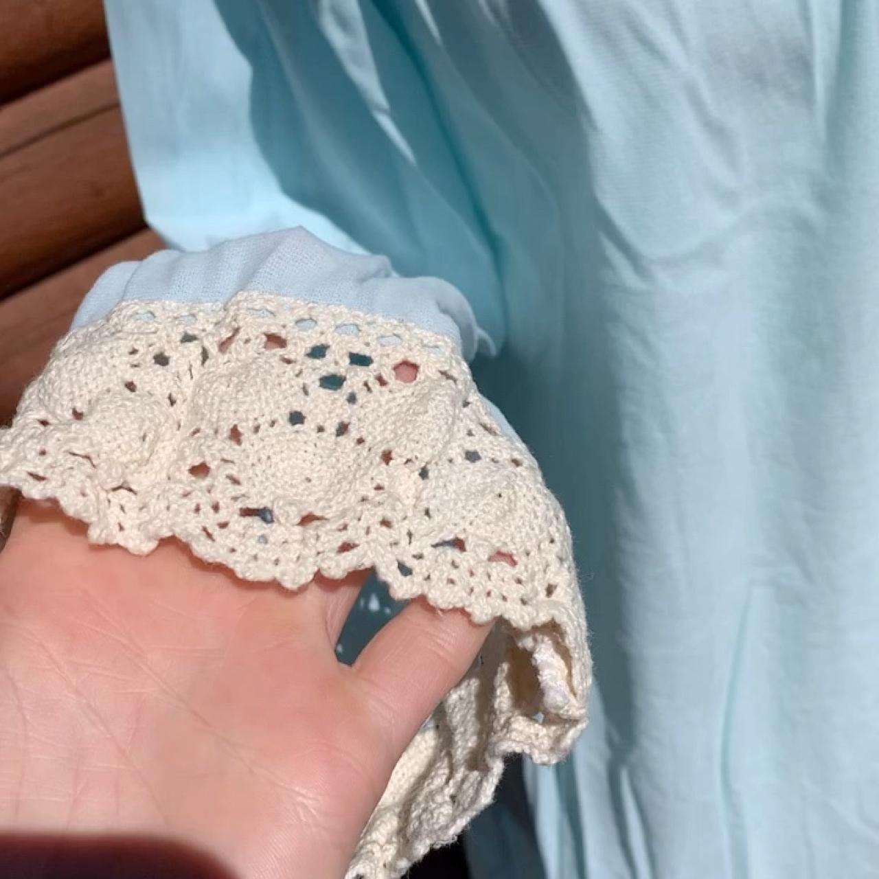 JCPenney Women's Cream and Blue Nightwear Depop