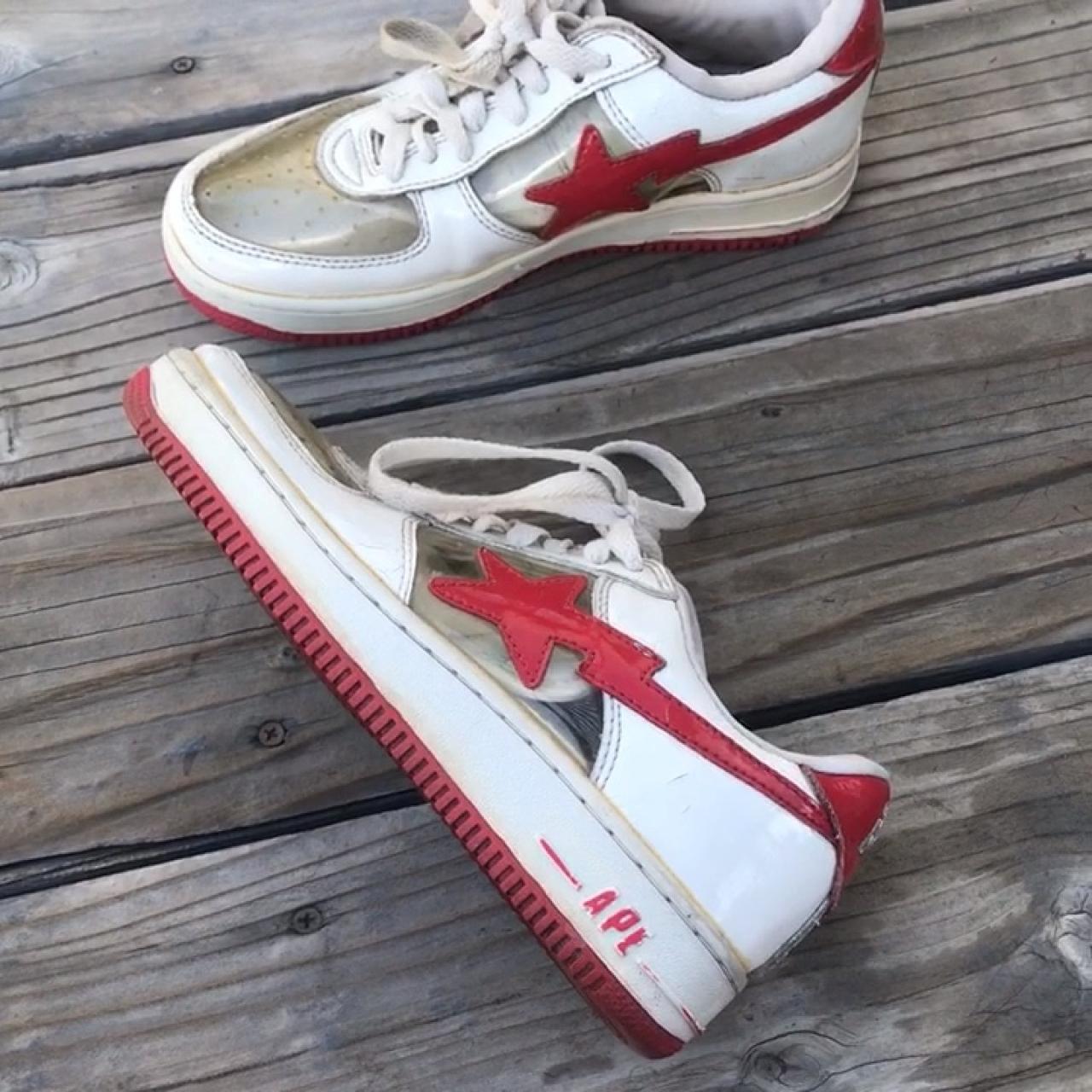 Red, white, n clear bapestas 🧸 there r 