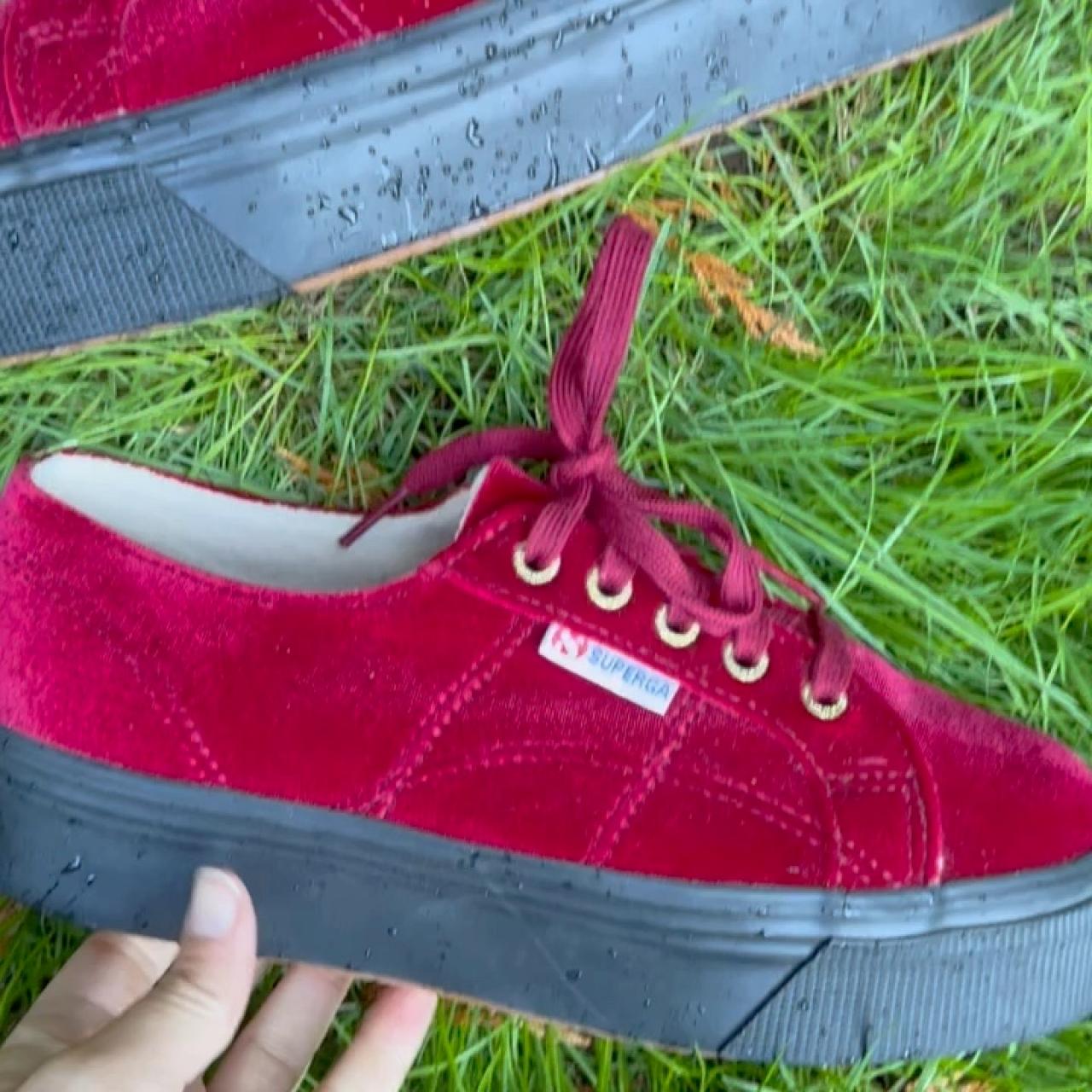 Superga hotsell velvet red