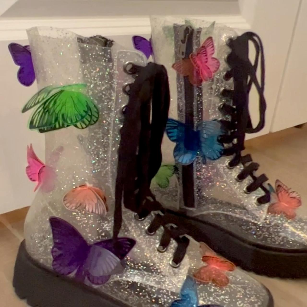 clear butterfly boots