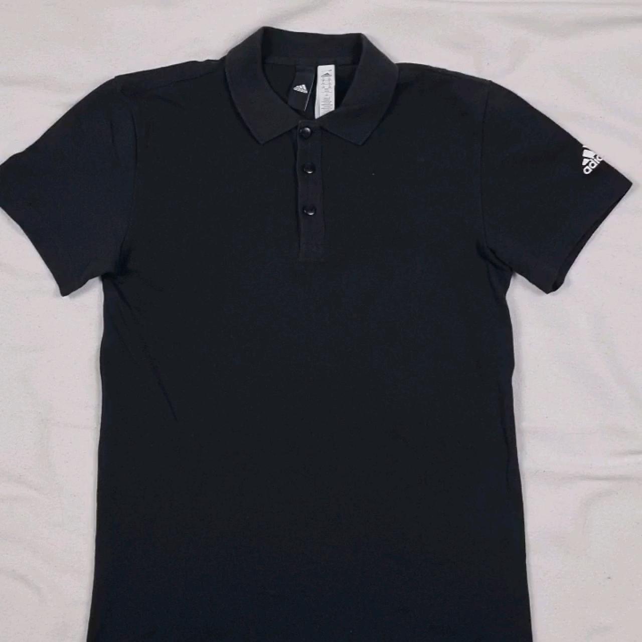 💥 Adidas Polo Shirt black/white, nice fit Cond:... - Depop