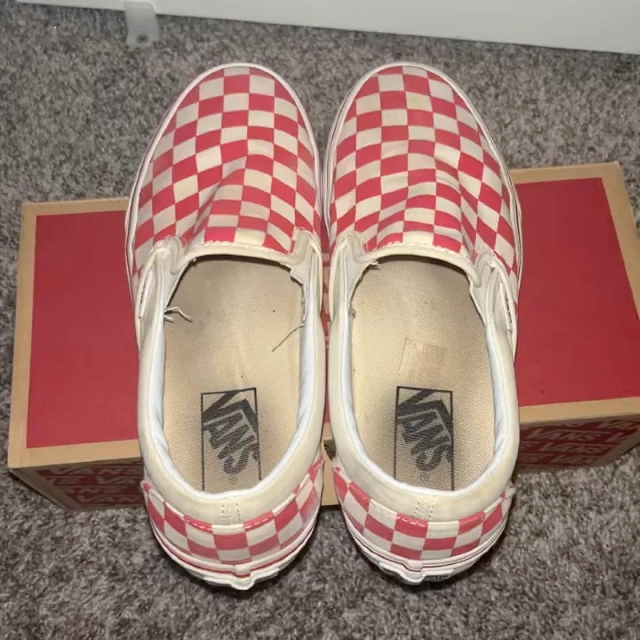 Yellow Checkered Slip On Vans Size 7.5 Once Worn A - Depop