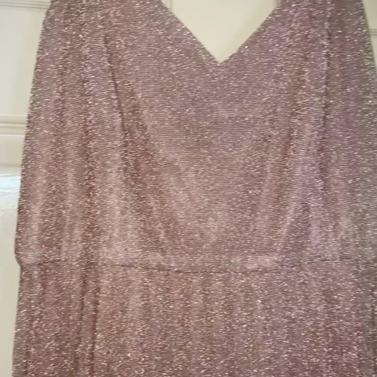 Beautiful rose gold glitter dress. Only worn twice!... - Depop