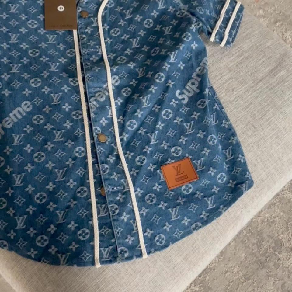 Supreme x Louis Vuitton Jacquard Denim Baseball | Depop