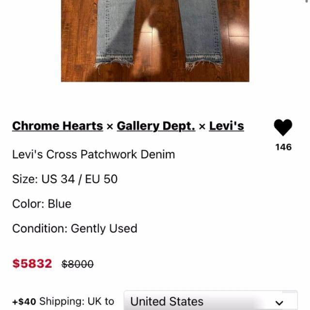Chrome Hearts Vintage Levi 501 Denim X Gallery | Depop