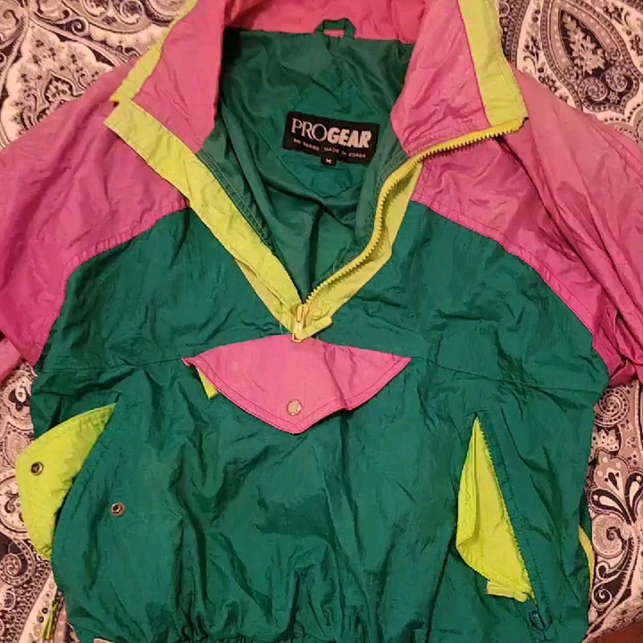 Vintage 80s colorblock windbreaker/rain coat/ski | Depop