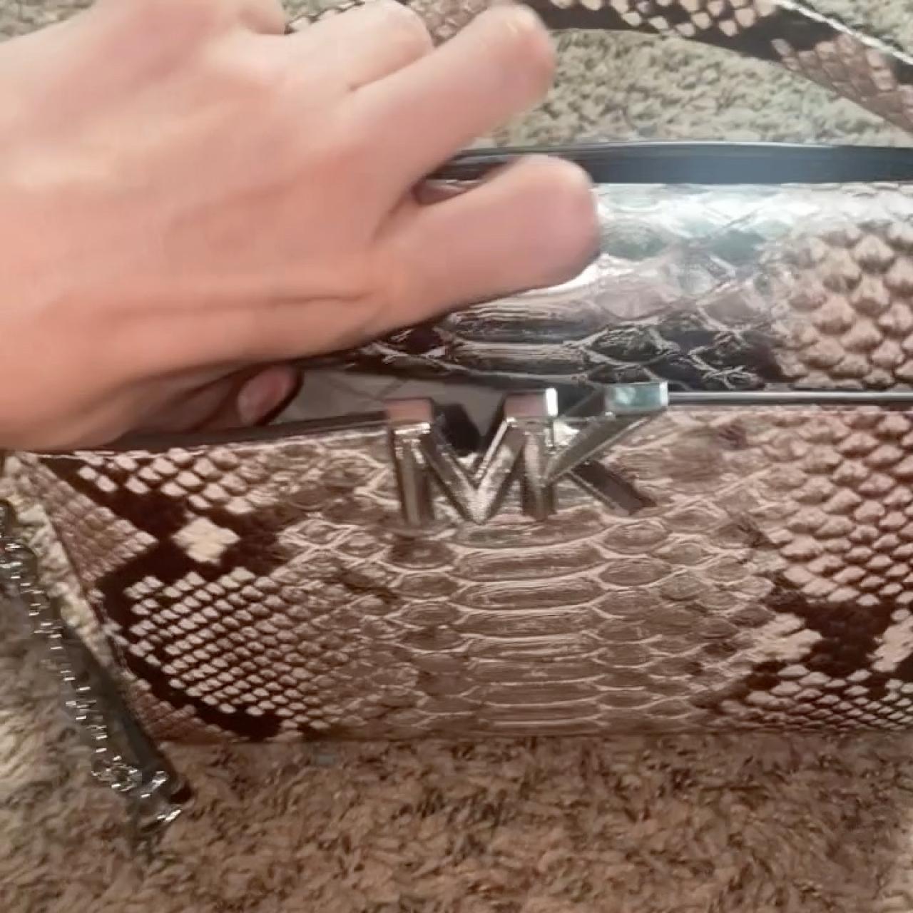 Michael Kors Silver Snake Leather Karlie Small Satchel Shoulder Bag NW –  Design Her Boutique