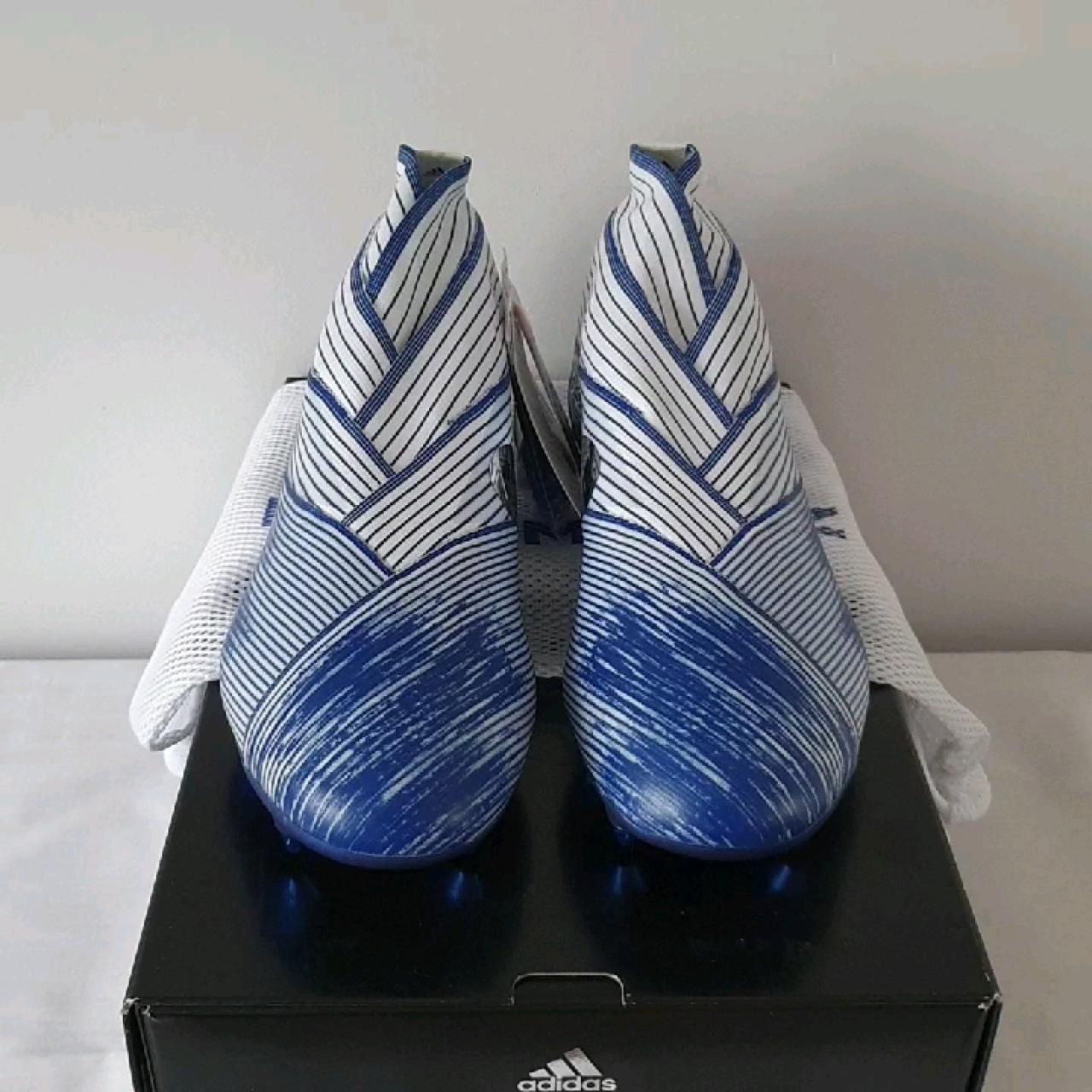 Adidas Men's Blue and White Boots | Depop