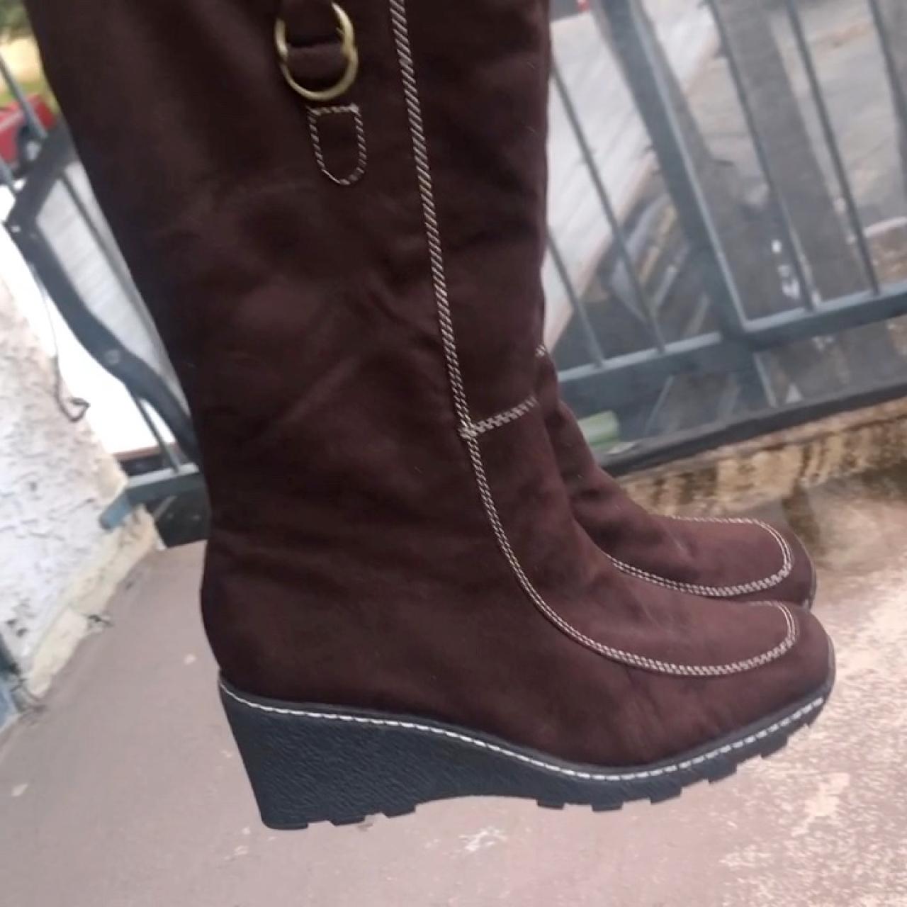 OPYUM THIGH HIGH BOOTS IN BRONZE BROWN VELVET main image 0