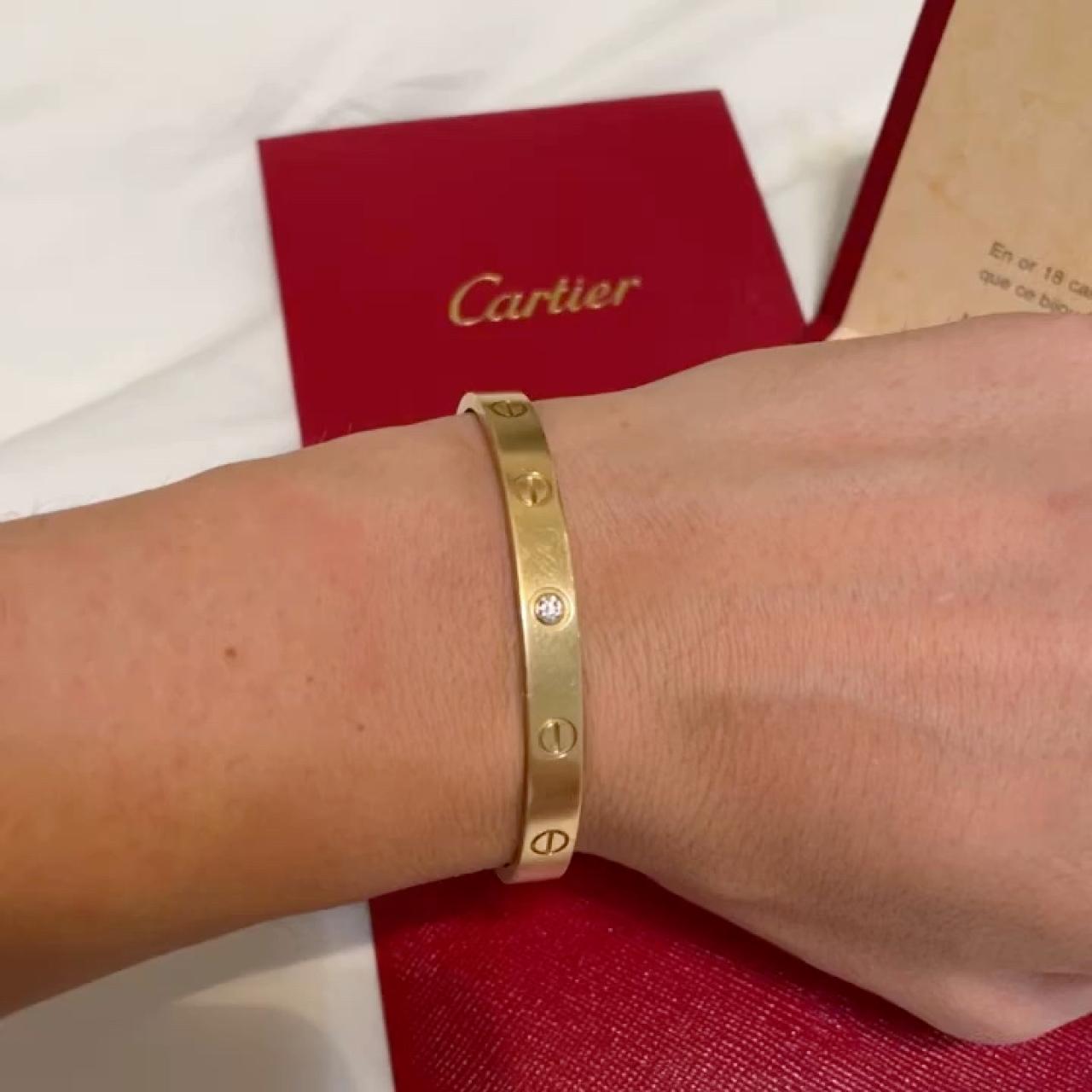 Cartier LOVE bracelet, 18K yellow gold with diamond... Depop