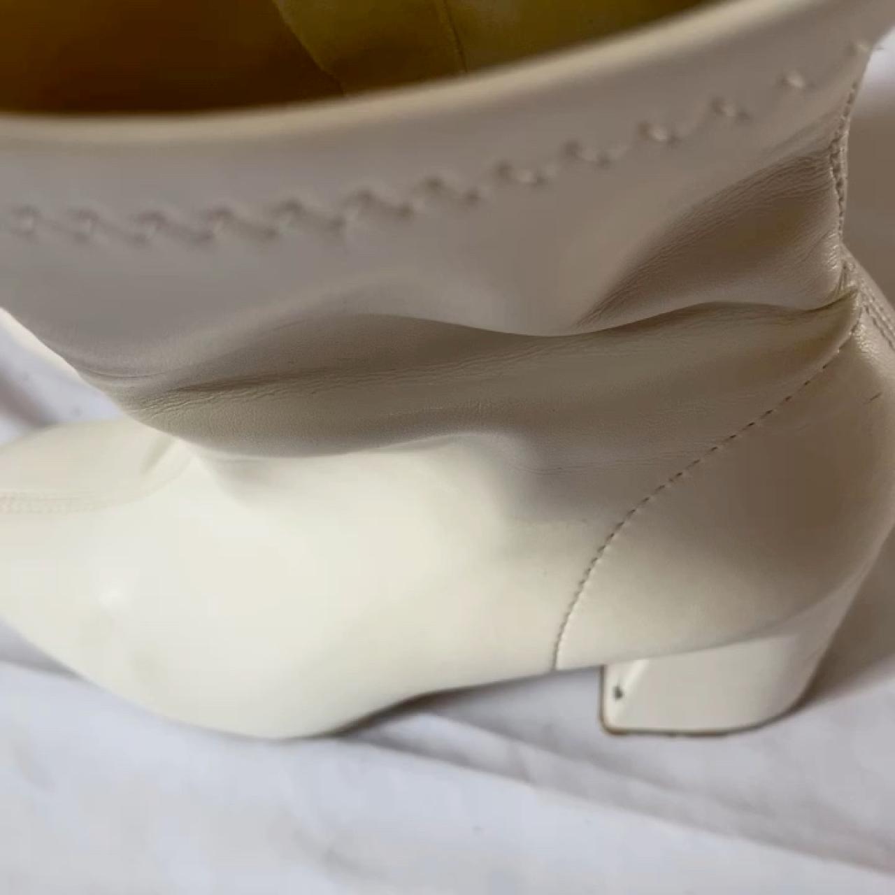 Women's White and Cream Boots Depop