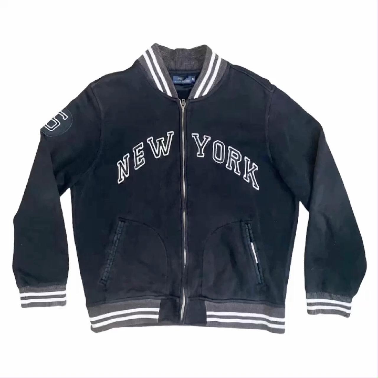 Polo Ralph ‘New York’ Varsity Zip Up Jacket | Black... - Depop