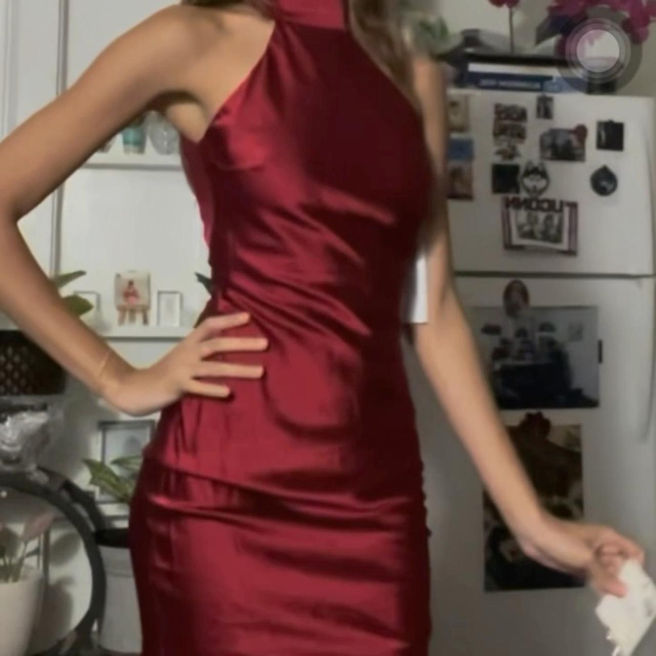 Mordecai Halter maxi dress Burgundy - Princess polly... | Depop