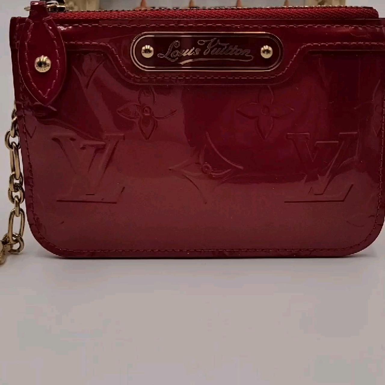 Louis Vuitton, Bags, Louis Vuitton Vernis Key Pouch Coincard Case In  Cherry Red