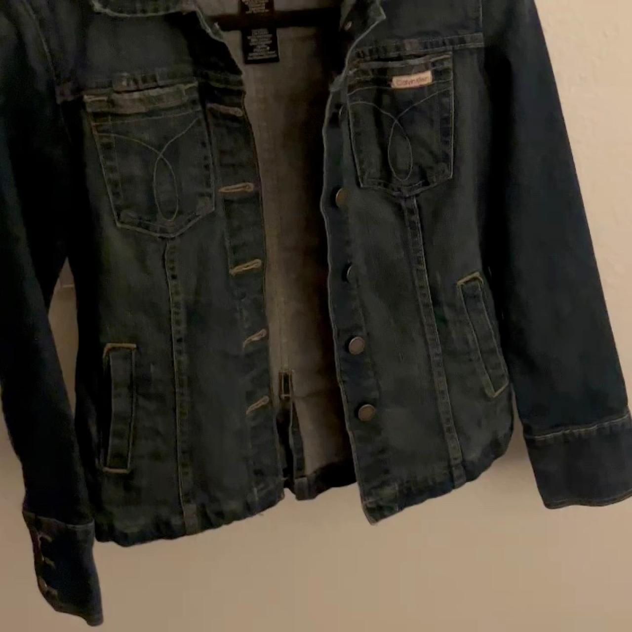 Calvin Klein Jeans Women's Navy and Brown Jacket Depop