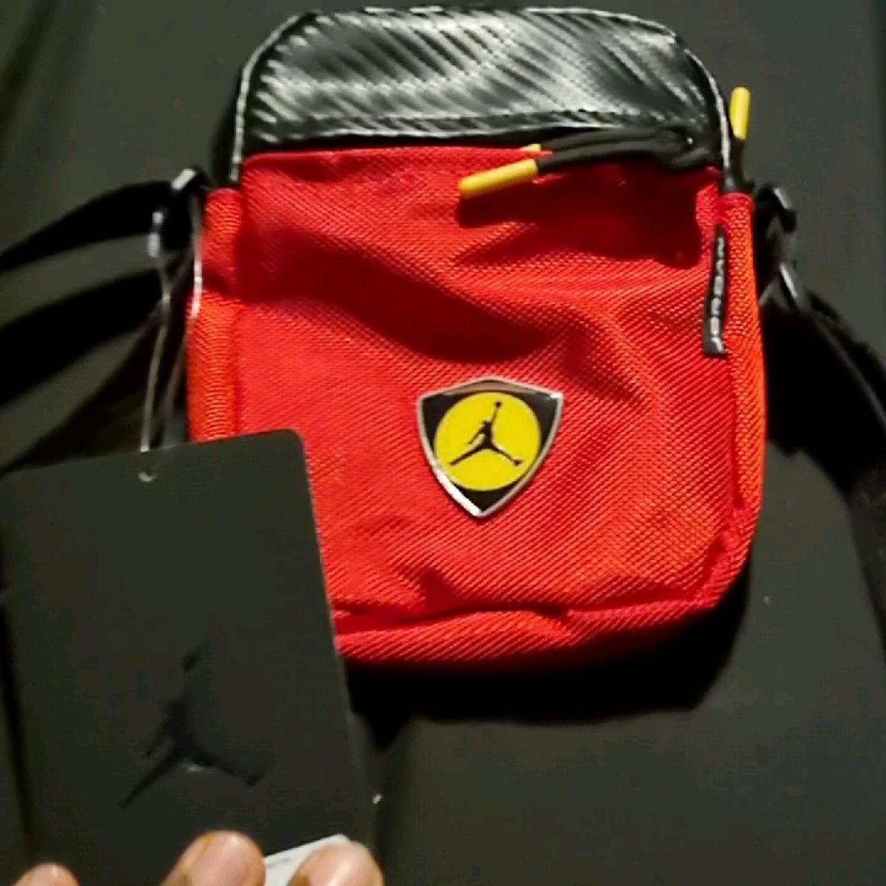 Jordan Men's Red and Black Bag Depop