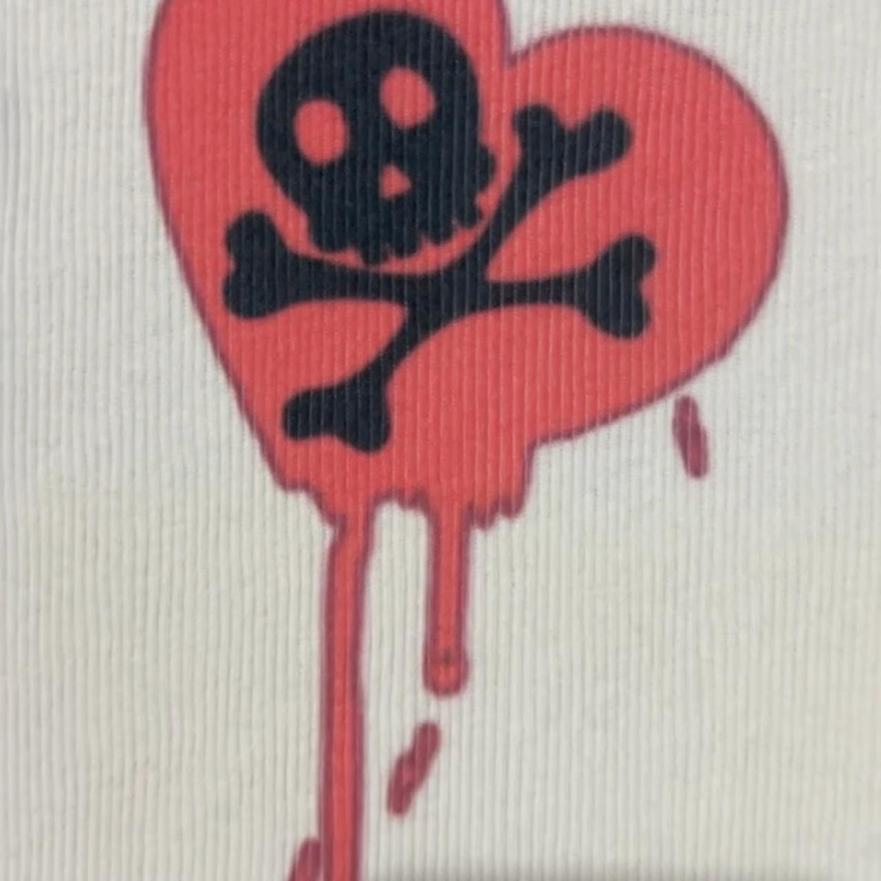 Y2K Skull Heart tank top Tank is on a Hanes/fruit... - Depop