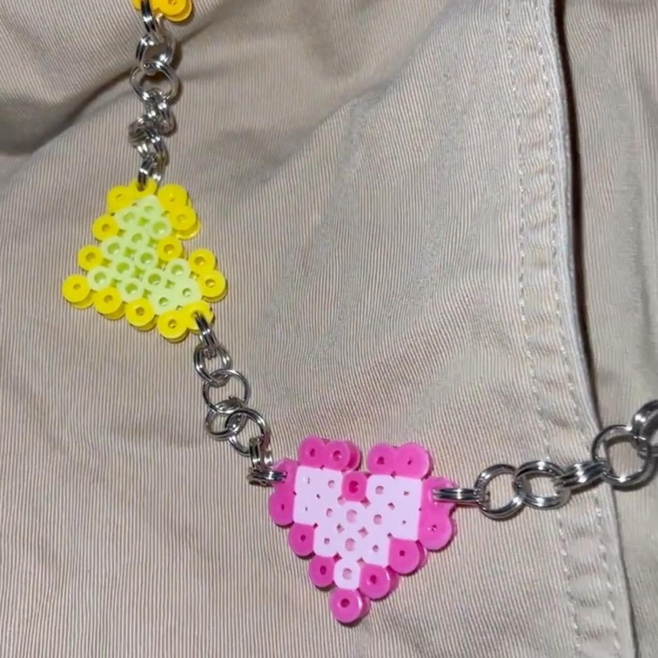 Cute 90s inspired handmade heart belt chain💗💙💜💛loops... - Depop