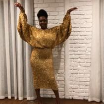 ASOS EDITION extreme sleeve sequin midi 