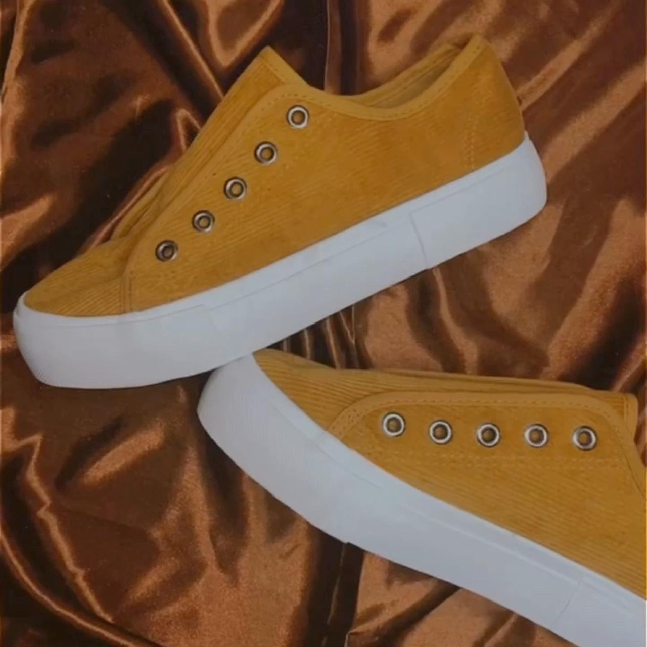 mustard platform sneakers