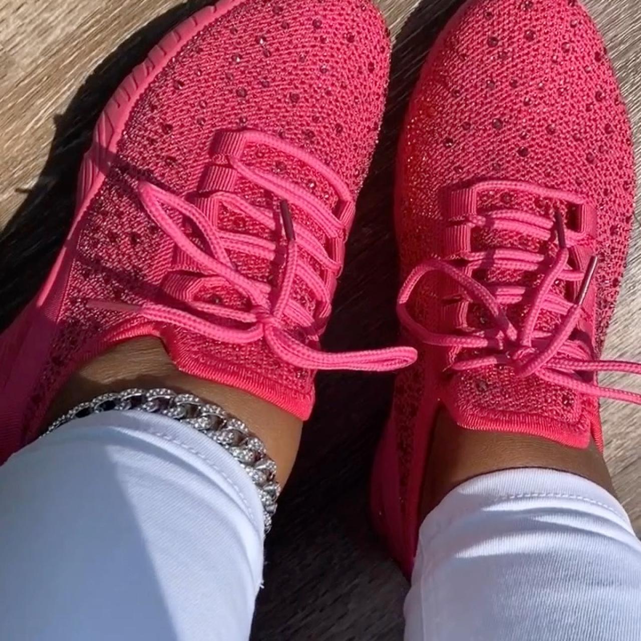 Hot pink rhinestone embellished summer spring | Depop