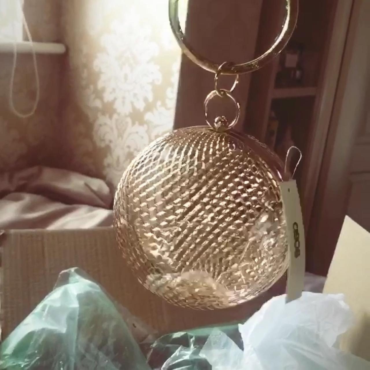 rose gold sphere bag