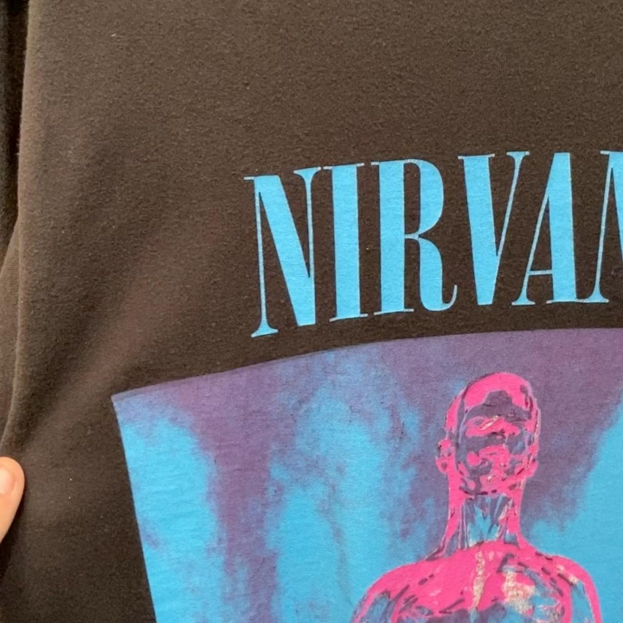 Y2K 2000s Nirvana Sliver Iconic Double Sided Shirt... | Depop