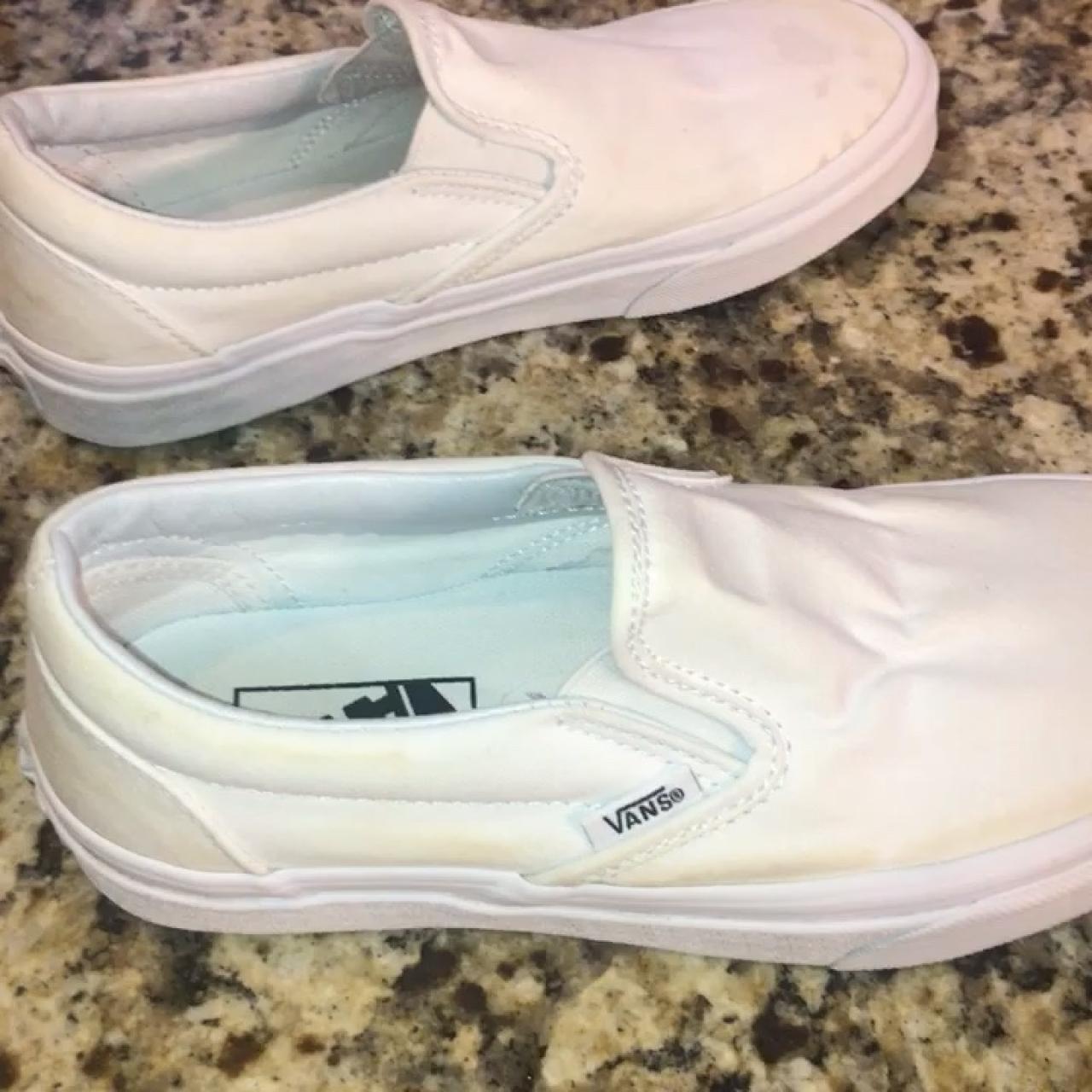 how to clean white slip on vans that turned yellow