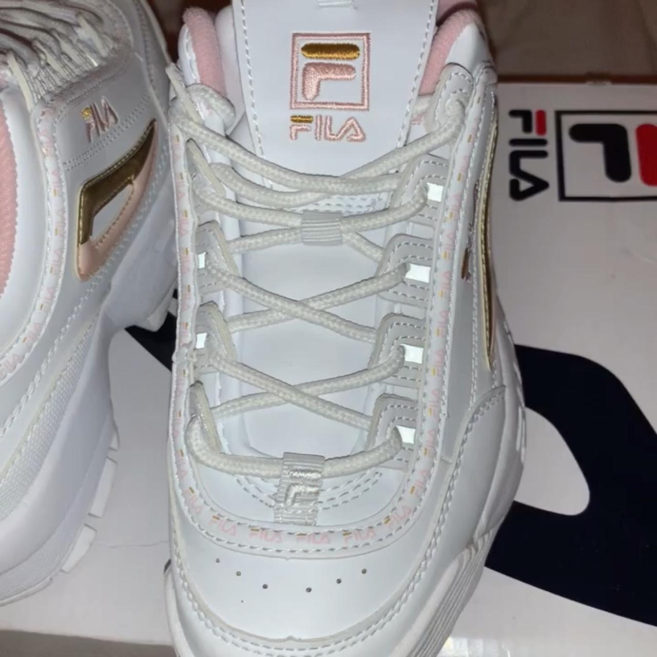 livstid Fearless Sprede Fila Disruptor II shoes. rose gold, pink, & white.... - Depop