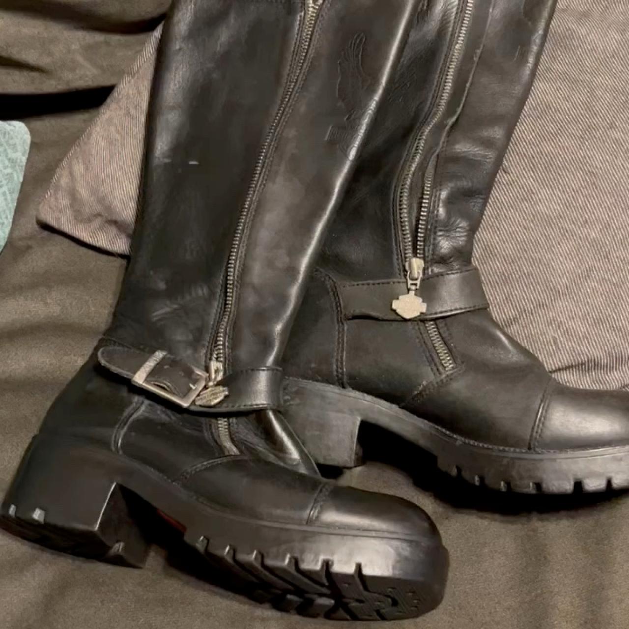 harley davidson double zipper boots