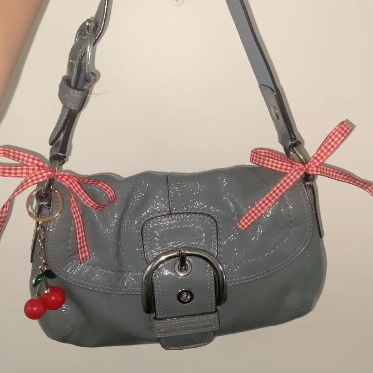 ?Vintage Teal Leather Coach Shoulder Bag? This... | Depop
