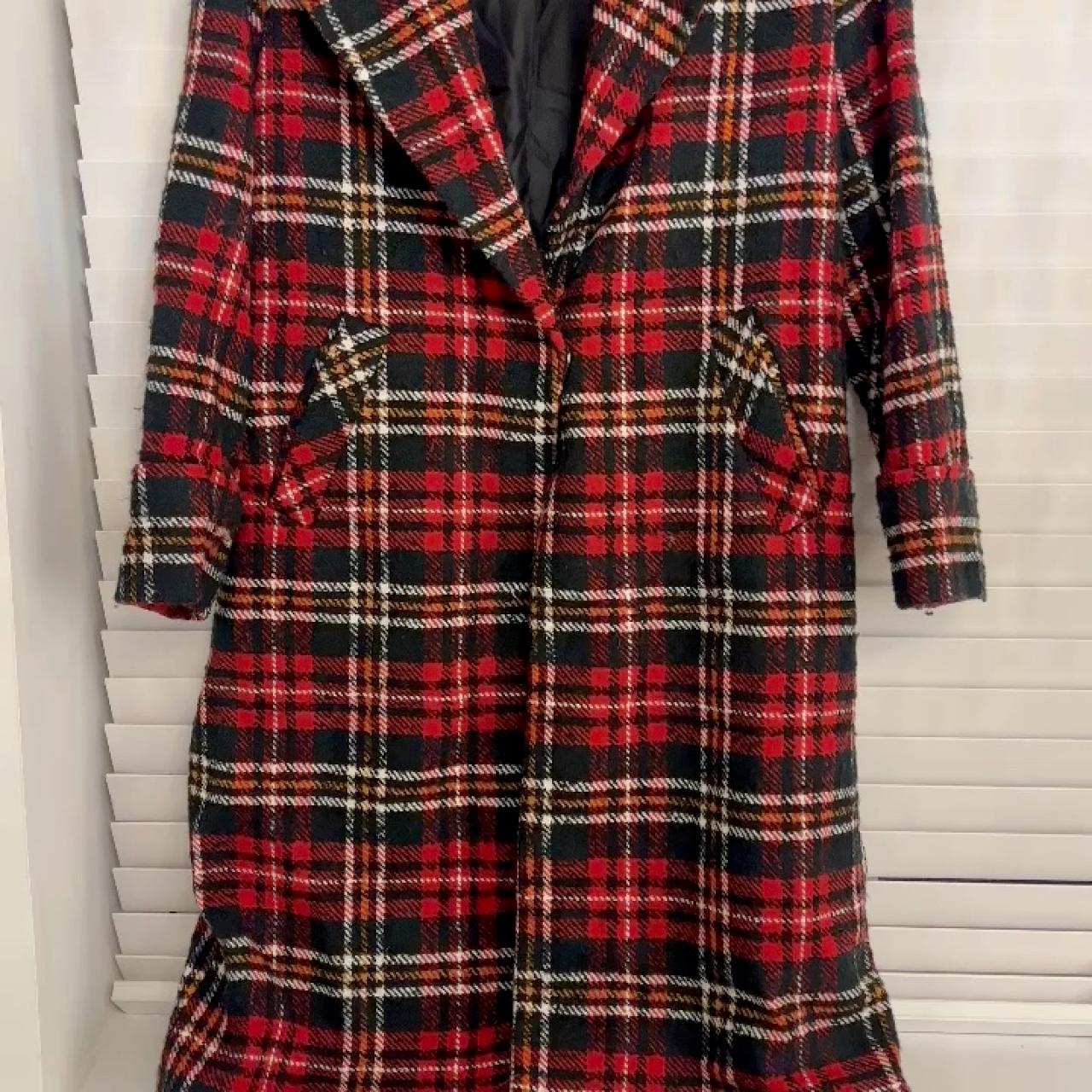 Red tartan coat river sales island