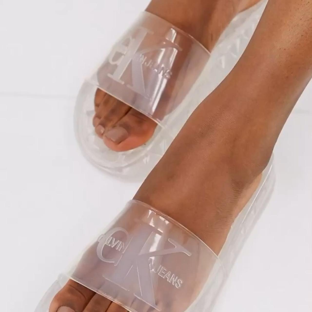 clear calvin klein slides