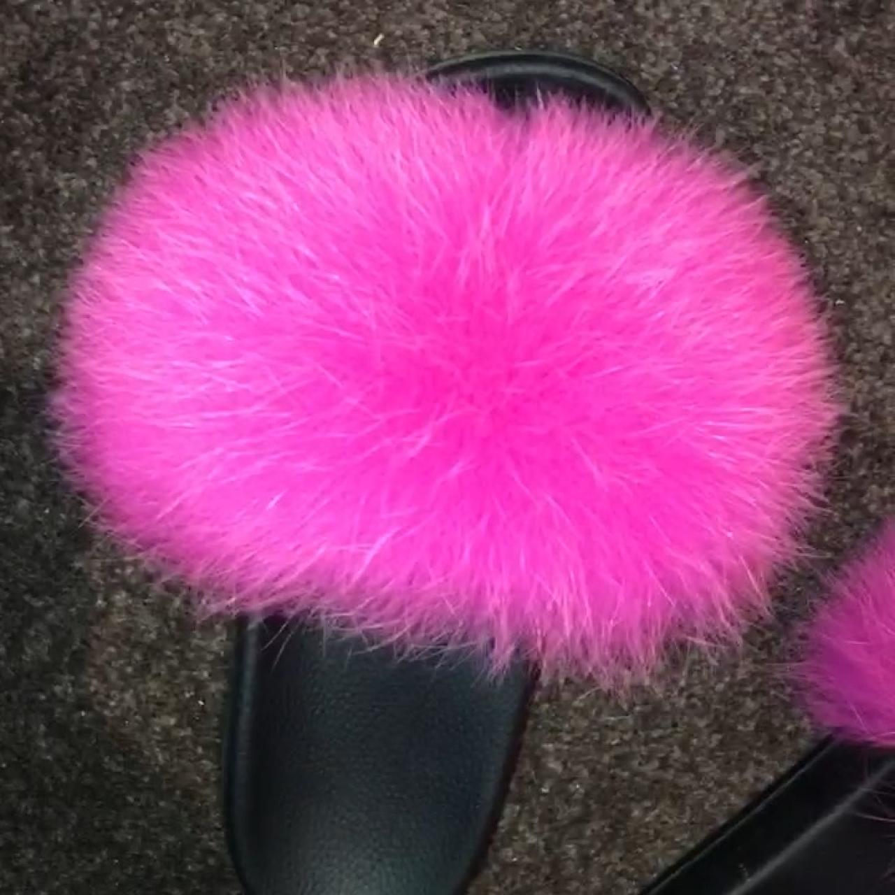 susie b fur sliders