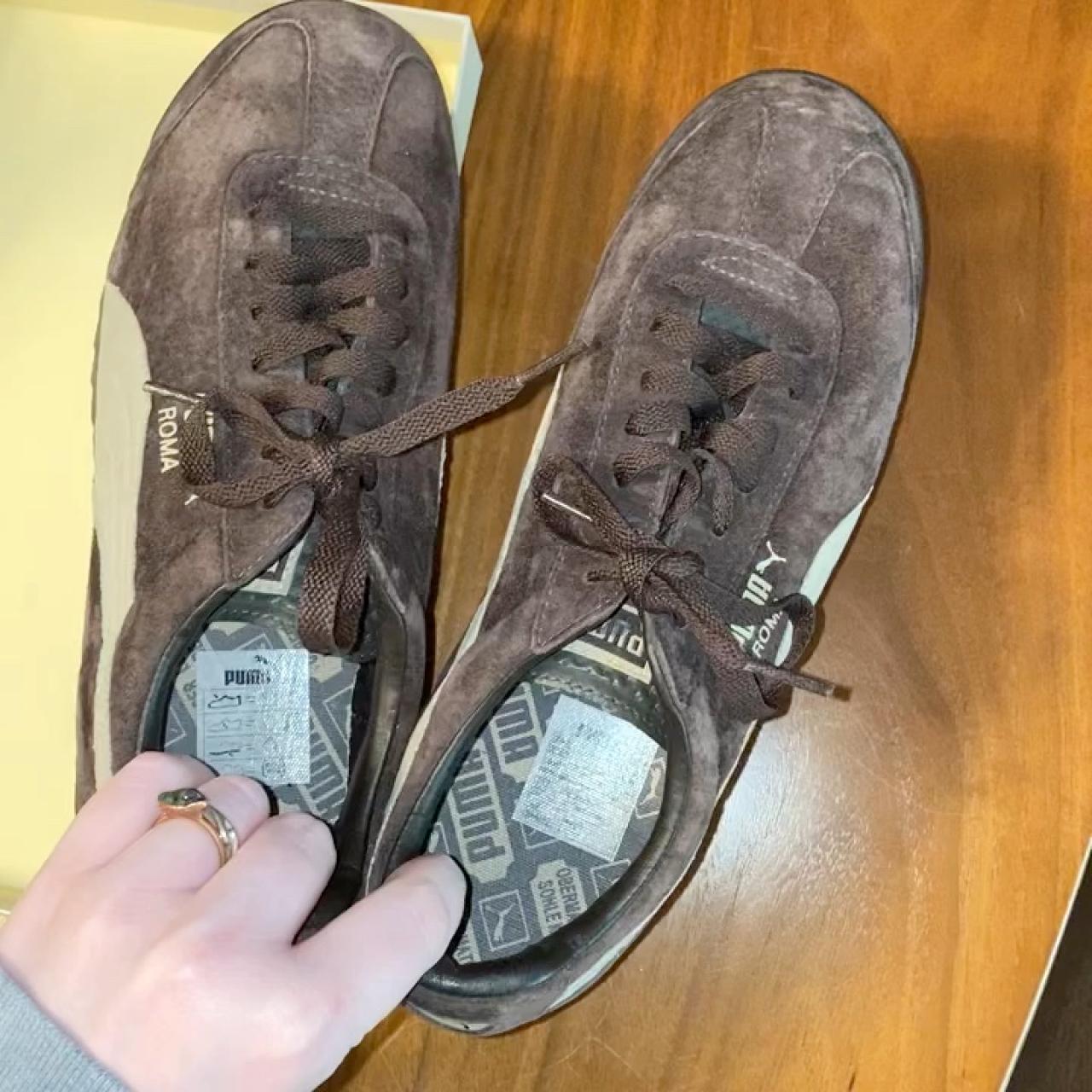puma roma brown suede