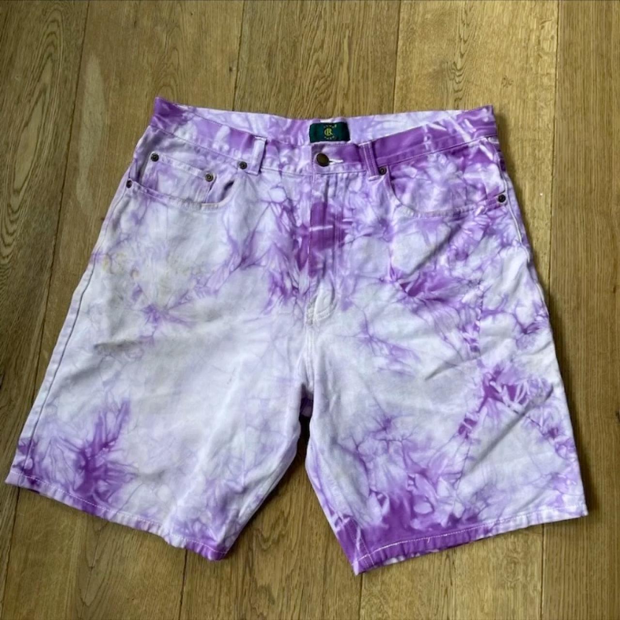 purple tie dye jorts 💜 so unique n cool🍼 been... - Depop