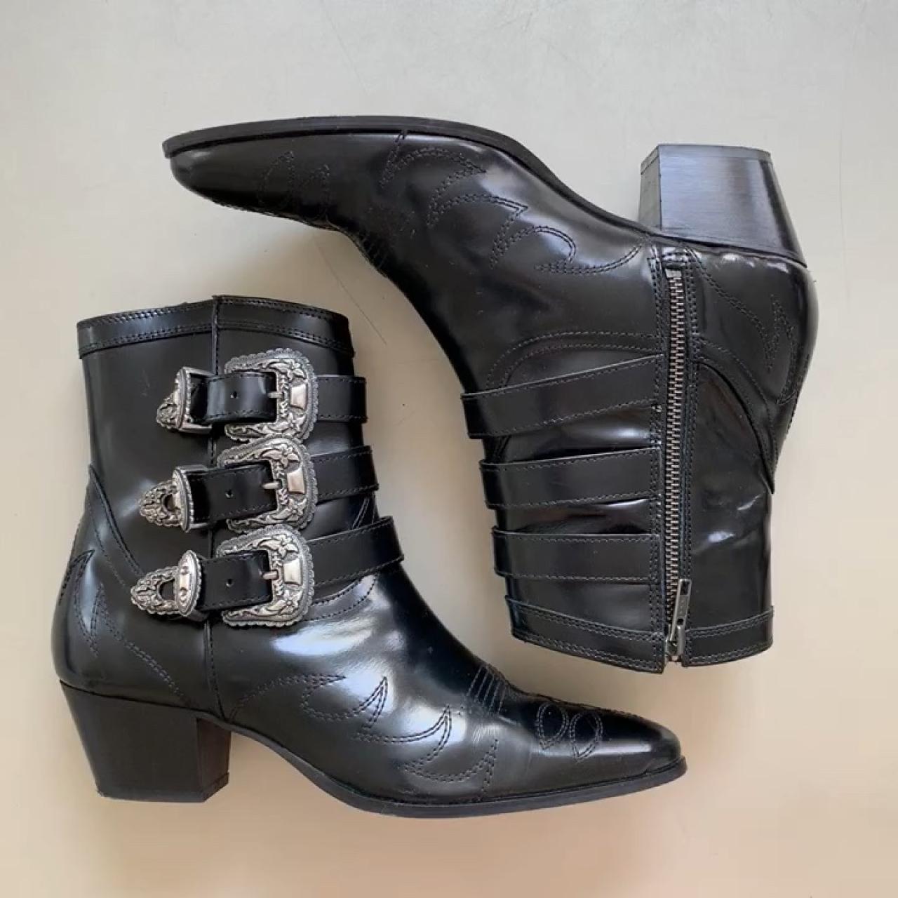 The Kooples Black Leather Cowboy boots 
