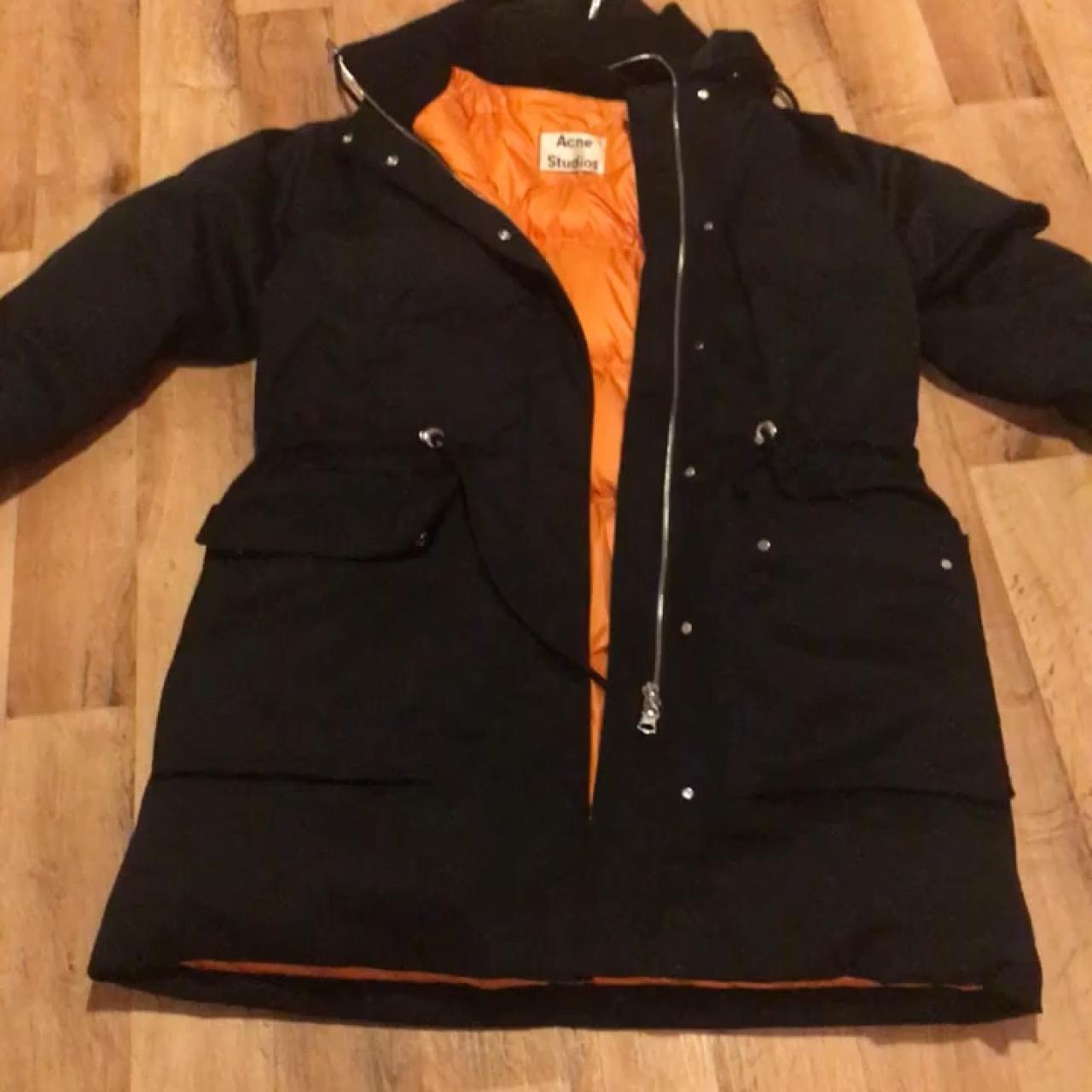 Acne Studios Alston Tech Black Hooded Down | Depop